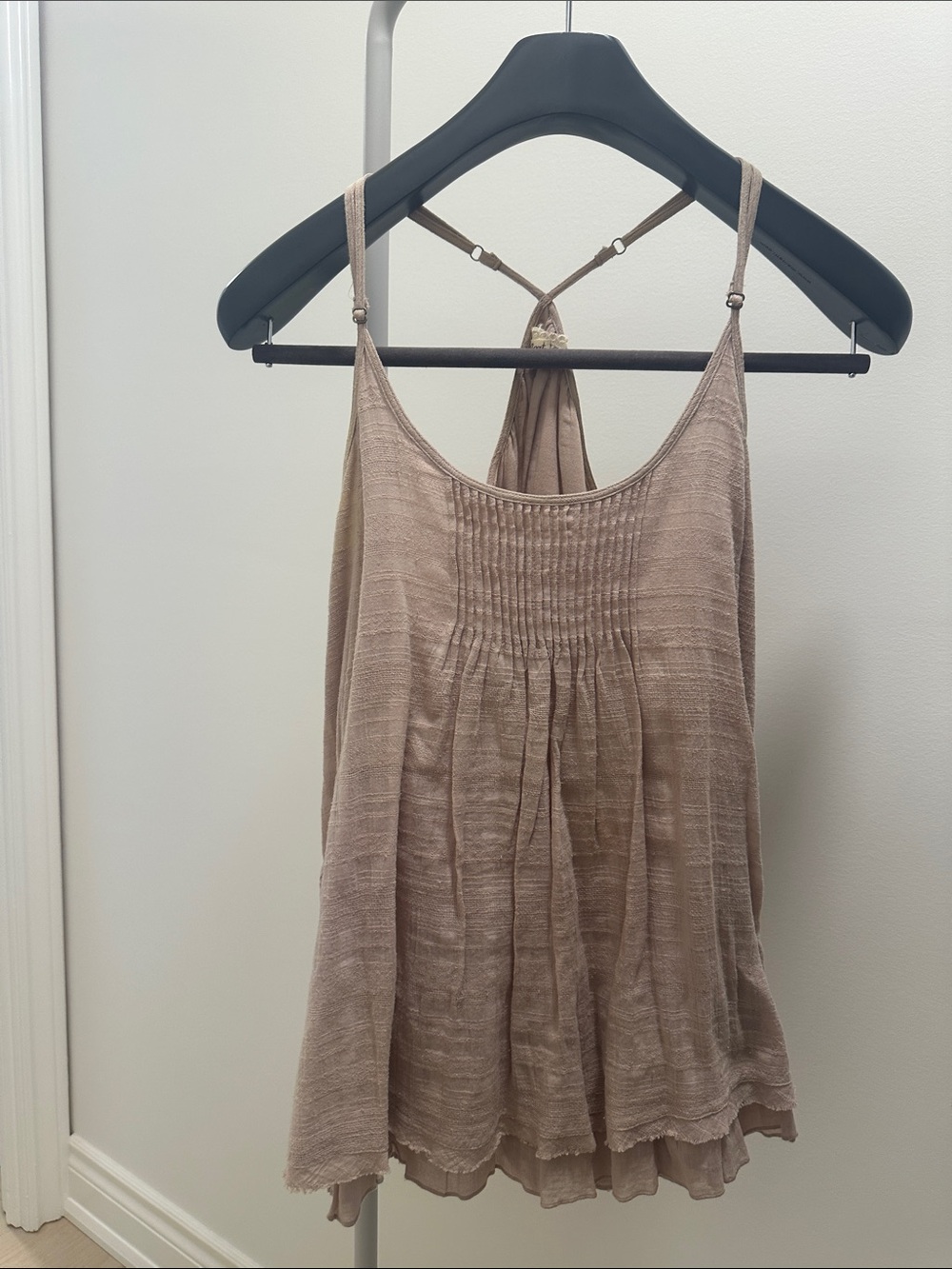 Sleeveless Smocked Front Camisole Tank Top - Taupe